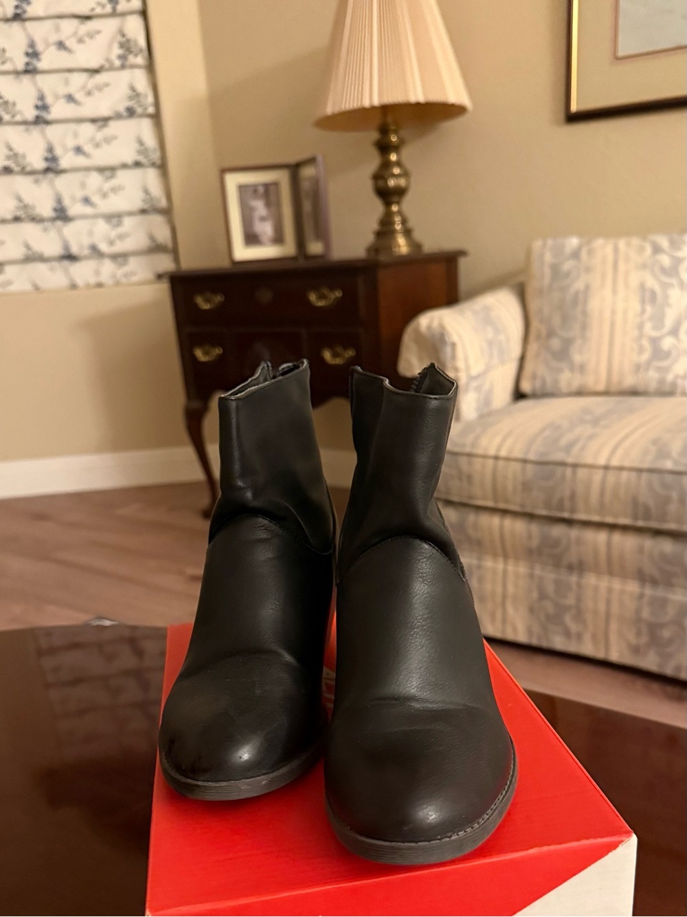 Madden Girl Black Faux Leather Ankle Booties